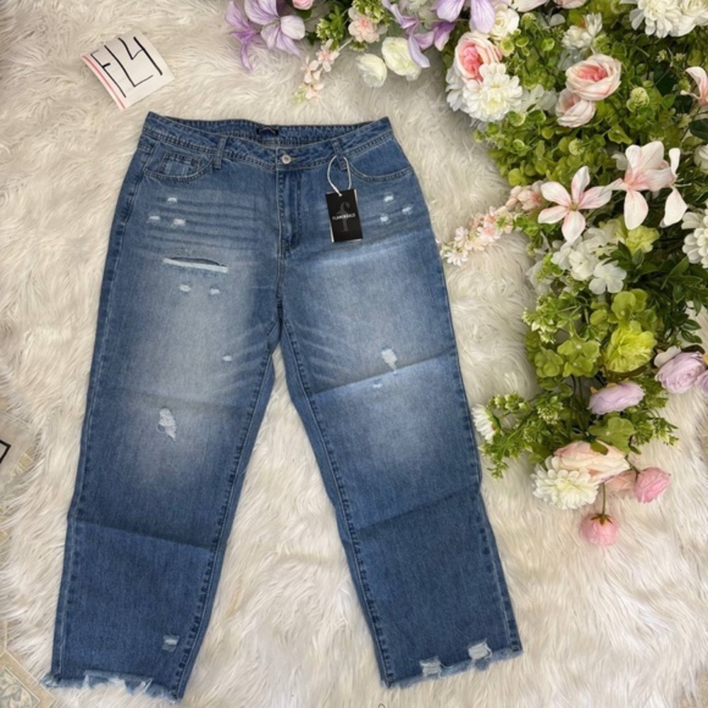 Flamingals Jeans Women's Blue Light Wash High Rise Skinny Jeans xl FL4 30